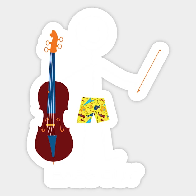 Funny Mens Double Bass Player Sticker by whyitsme